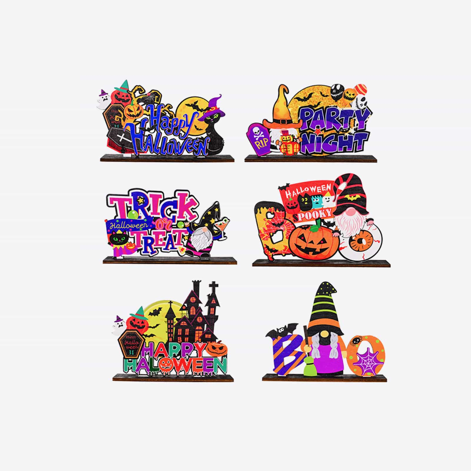 ASSORTED 2-PIECE HALLOWEEN ELEMENT ORNAMENTS-Thriftique Marketplace