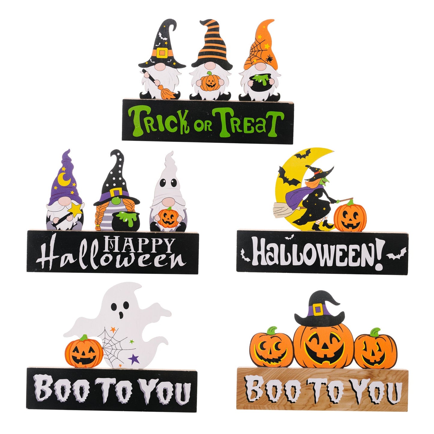 ASSORTED 2-PIECE HALLOWEEN ELEMENT ORNAMENTS-Thriftique Marketplace