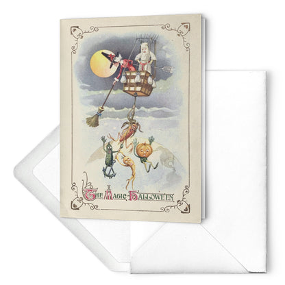 THE MAGIC HALLOWEEN ANTIQUE GREETING CARD