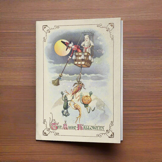 THE MAGIC HALLOWEEN ANTIQUE GREETING CARD