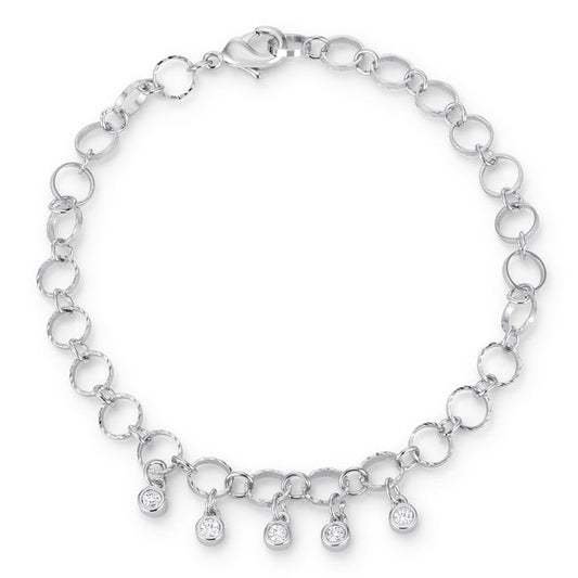 .55 CT STUNNING 8 BRACELET WITH CZ CHARMS