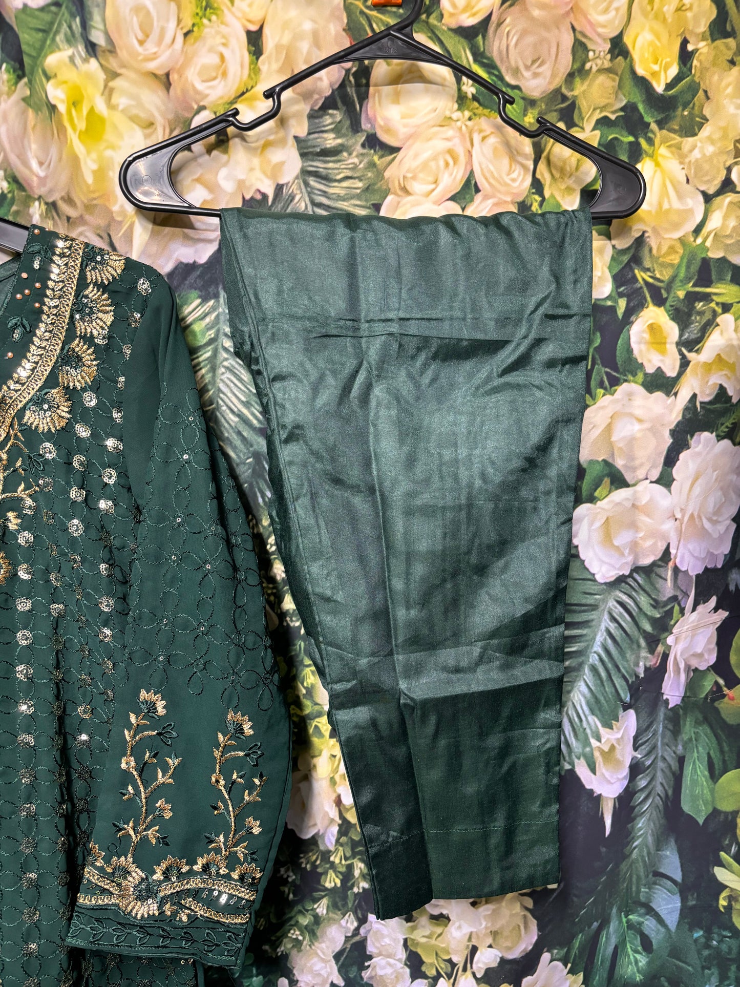 FAUX GEORGETTE TRADITIONAL WEAR SUIT WITH EMBROIDERY WORK- ETHNIC WEAR FOR WOMEN