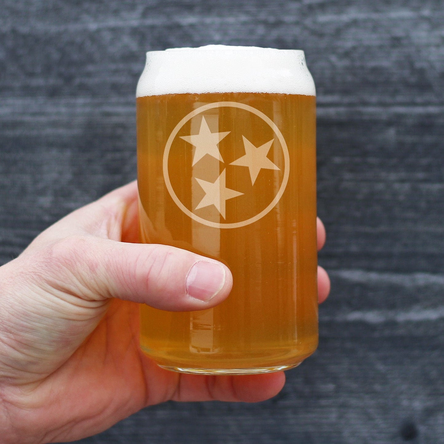 TENNESSEE FLAG BEER CAN PINT GLASS - STATE THEMED DRINKING DECOR AND GIFTS FOR TENNESSEAN WOMEN & MEN - 16 OZ GLASSES