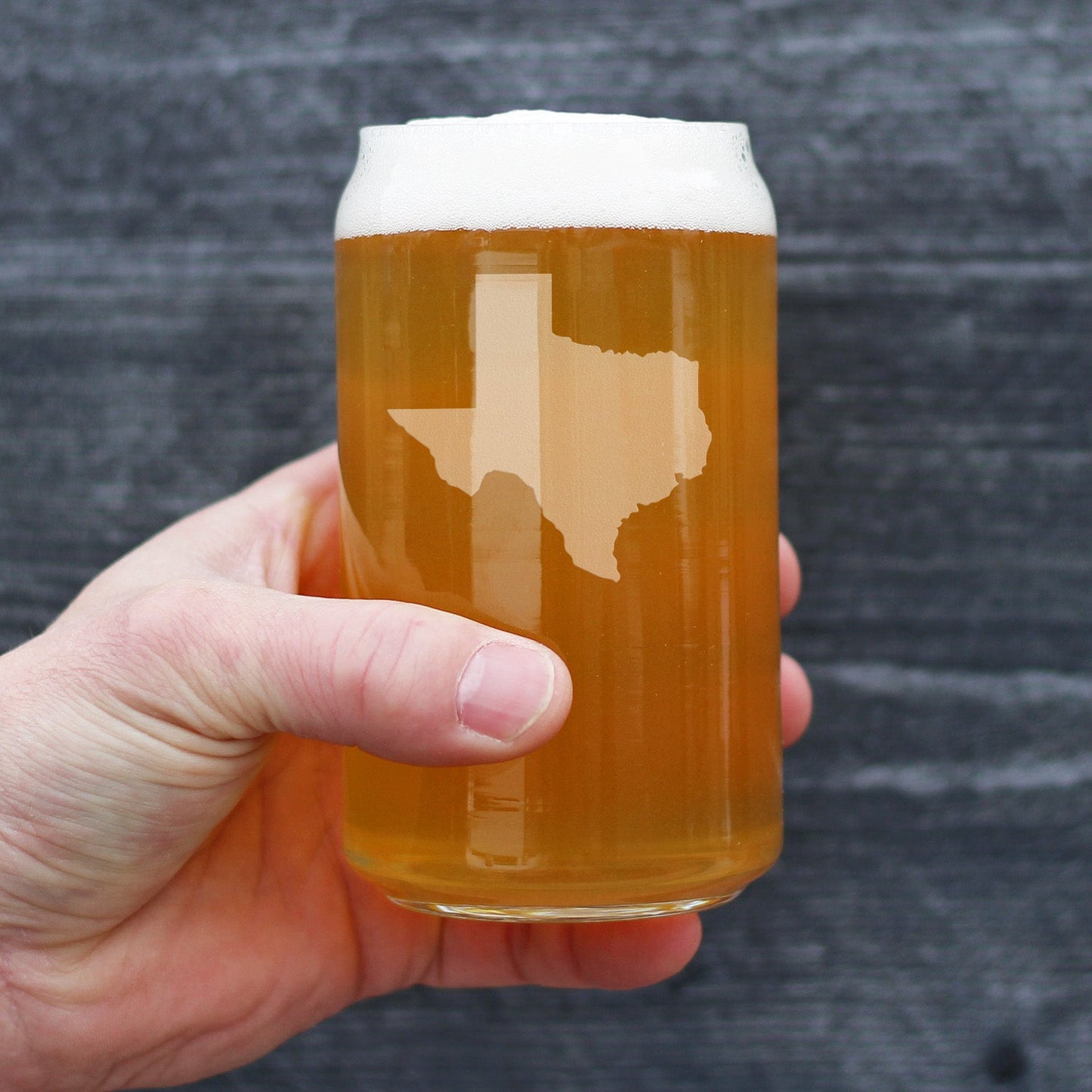 TEXAS STATE OUTLINE BEER CAN PINT GLASS - STATE THEMED DRINKING DECOR AND GIFTS FOR TEXAN WOMEN & MEN - 16 OZ GLASSES