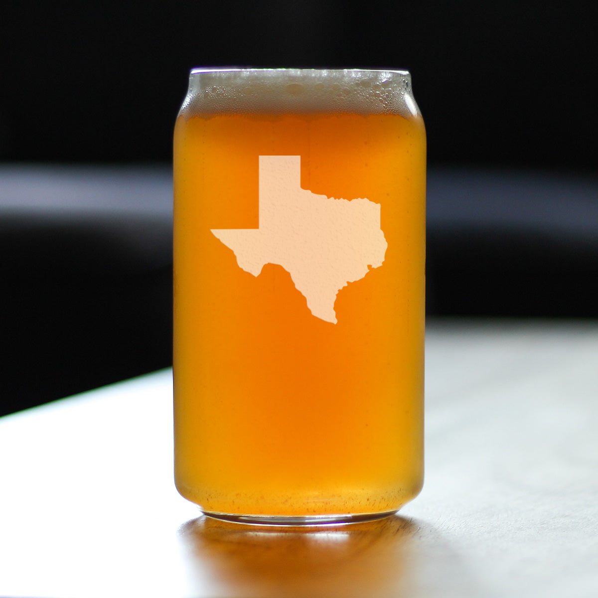 TEXAS STATE OUTLINE BEER CAN PINT GLASS - STATE THEMED DRINKING DECOR AND GIFTS FOR TEXAN WOMEN & MEN - 16 OZ GLASSES