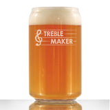 TREBLE MAKER - BEER CAN PINT GLASS - CUTE FUNNY MUSIC TEACHER GIFTS FOR WOMEN AND MEN - FUN UNIQUE MUSICAL DECOR