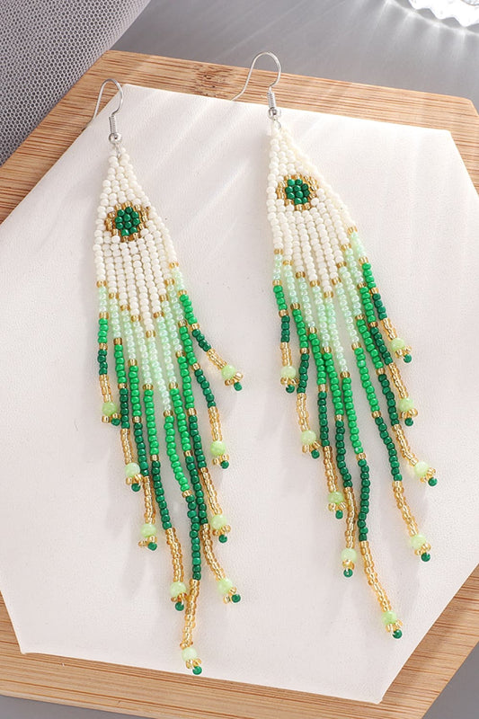 BEADED DANGLE EARRINGS-Thriftique Marketplace