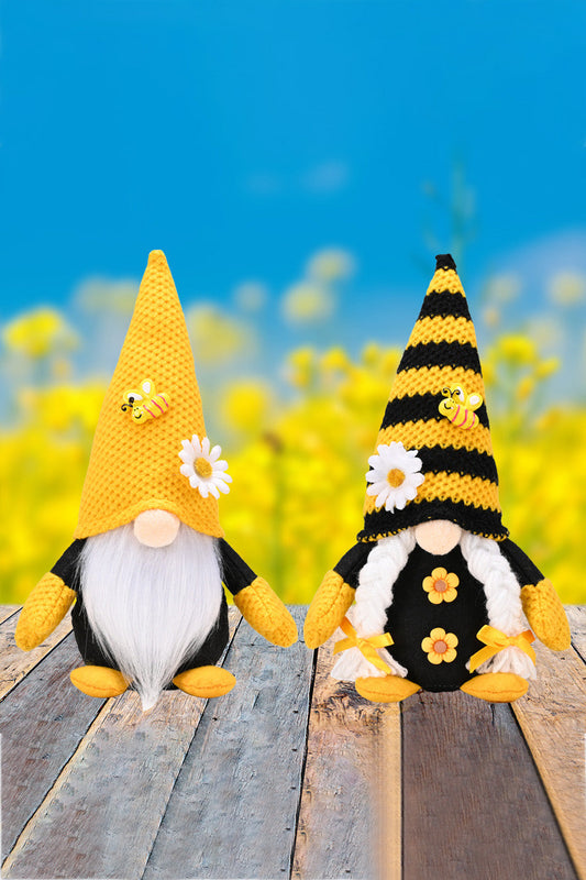 BEE AND FLOWER DECOR FACELESS GNOME-Thriftique Marketplace