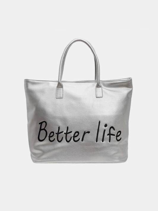 BETTER LIFE PU LEATHER TOTE BAG-Thriftique Marketplace