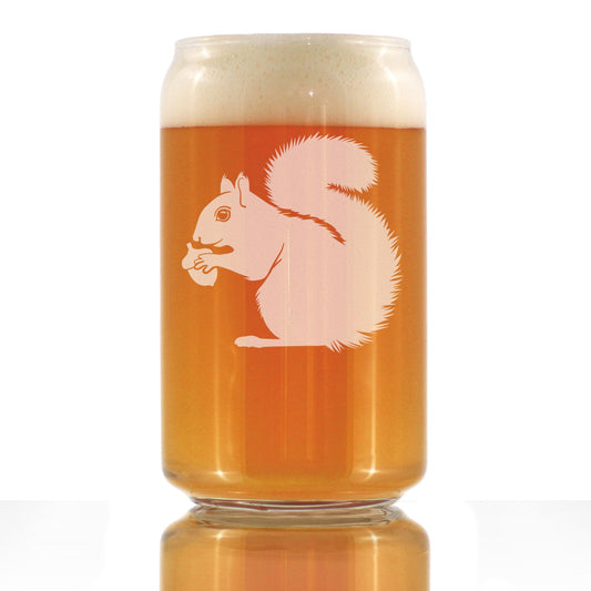 SQUIRREL BEER CAN PINT GLASS - SQUIRREL GIFTS AND DECOR WITH SQUIRRELS - 16 OZ GLASSES