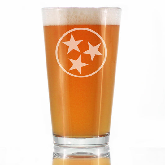 TENNESSEE FLAG PINT GLASS FOR BEER - STATE THEMED DRINKING DECOR AND GIFTS FOR TENNESSEAN WOMEN & MEN - 16 OZ GLASSES