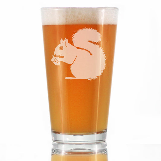 SQUIRREL PINT GLASS FOR BEER - SQUIRREL GIFTS AND DECOR WITH SQUIRRELS - 16 OZ GLASSES