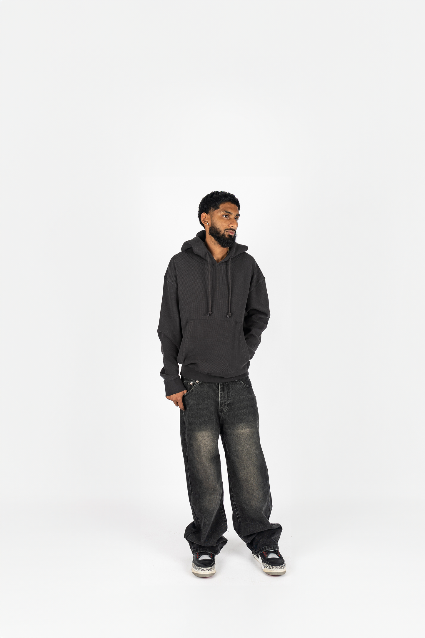 042 CLOTHING WAFFLE KNIT HOODIE