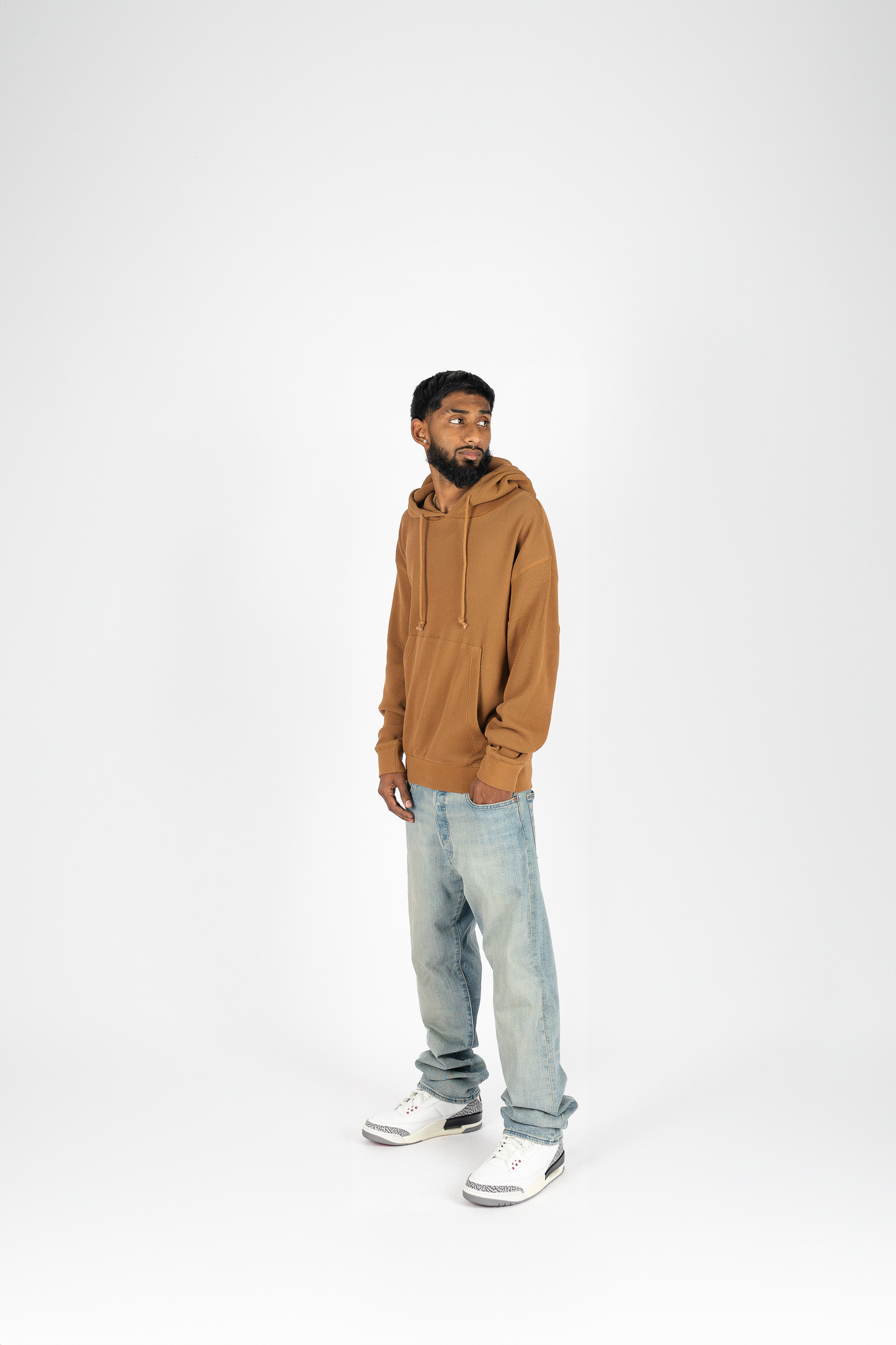 042 CLOTHING WAFFLE KNIT HOODIE