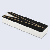DECORATIVE STORAGE BOX KEPT DAPPER GENT RESIN INLAY & BRASS IN 7 SIZES, BLACK & WHITE