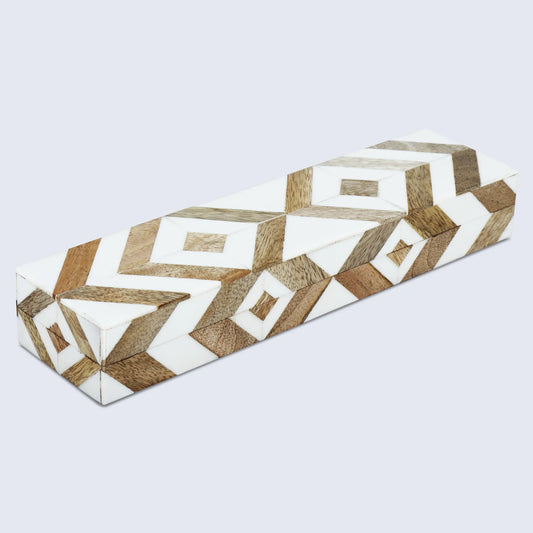 MARQUET ARRAY RESIN & WOOD INLAY DECORATIVE STORAGE BOX
