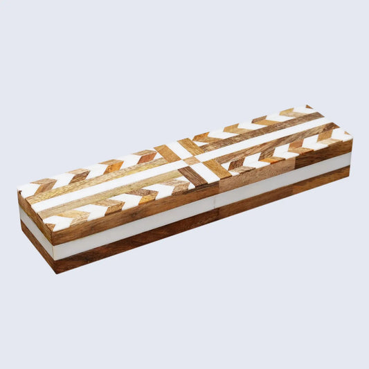 PATISSERIE ADORN RESIN & WOOD INLAY DECORATIVE STORAGE BOX