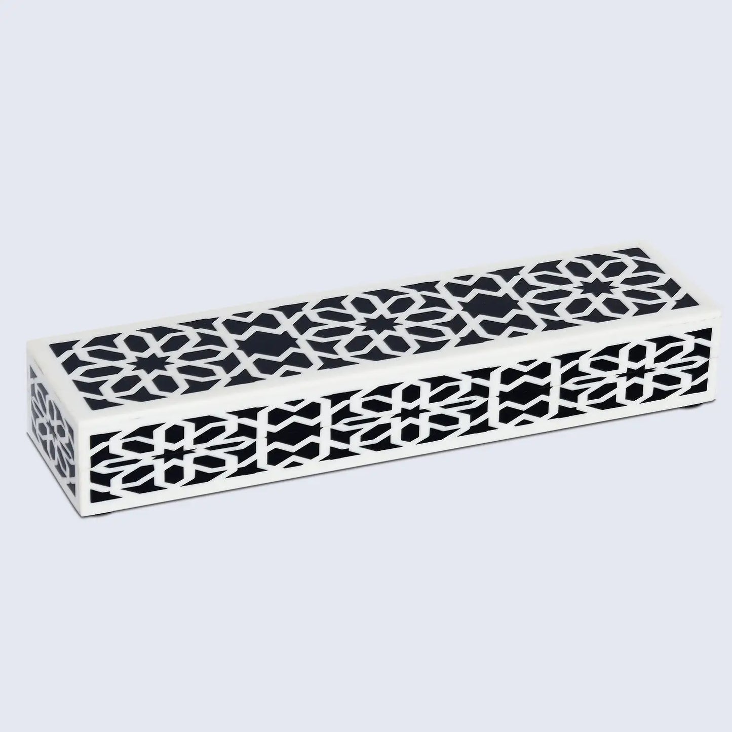 DECORATIVE STORAGE BOX SHIRAZ RESIN INLAY IN 7 SIZES, BLACK & WHITE