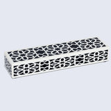 DECORATIVE STORAGE BOX SHIRAZ RESIN INLAY IN 7 SIZES, BLACK & WHITE