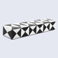 DECORATIVE STORAGE BOX TRIANGLE RESIN INLAY IN 7 SIZES, BLACK & WHITE