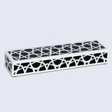 DECORATIVE STORAGE BOX ZELLIJ RESIN INLAY IN 7 SIZES, BLACK & WHITE
