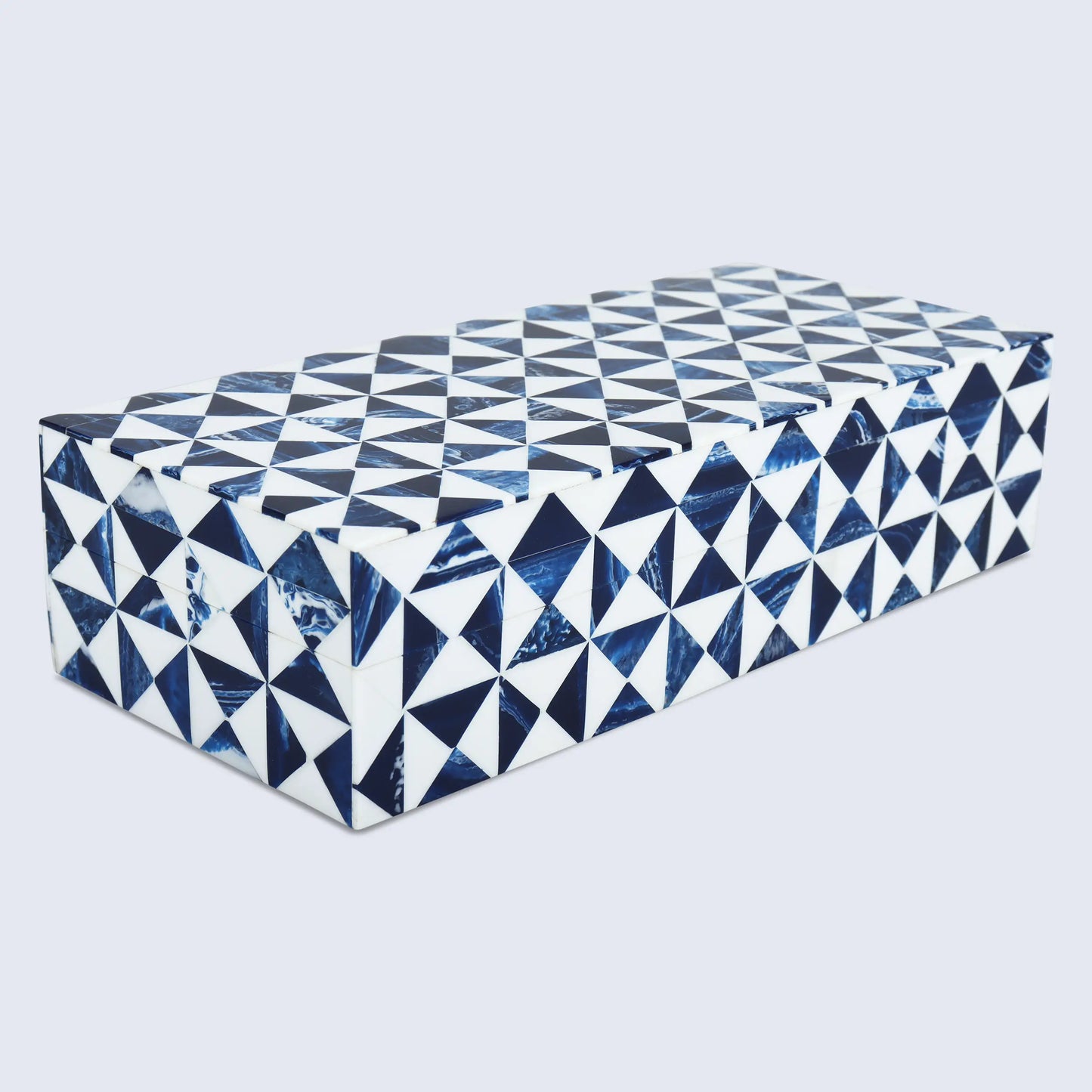 MARQUET INDIGO RESIN INLAY DECORATIVE STORAGE BOX