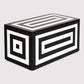 DECORATIVE STORAGE BOX MEDLEY CONCENTRICS RESIN INLAY IN 8 SIZES, BLACK & WHITE
