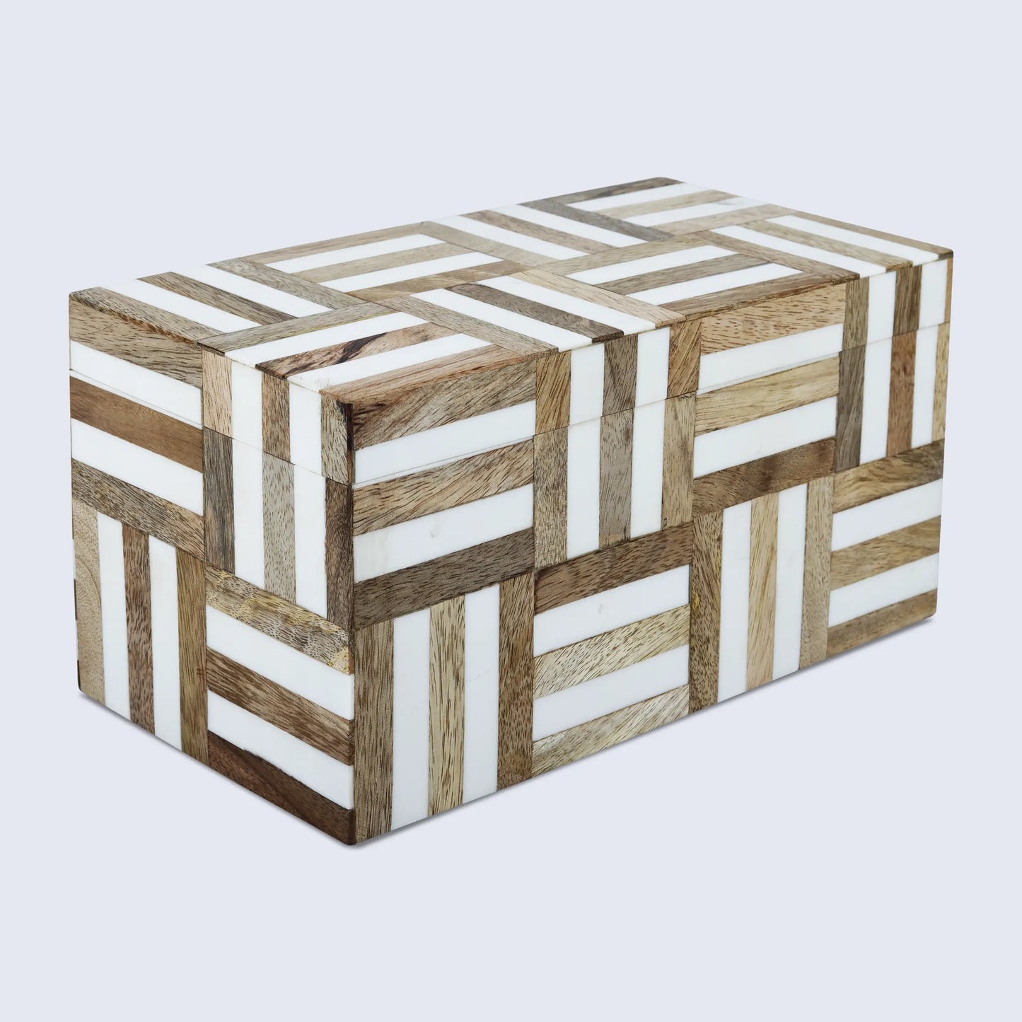 MARQUET CHASE WOOD & RESIN INLAY DECORATIVE STORAGE BOX