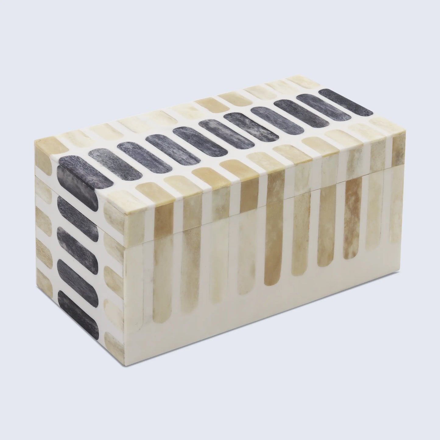PATISSERIE CARAMEL BONE & RESIN INLAY DECORATIVE STORAGE BOX - 7 SIZES