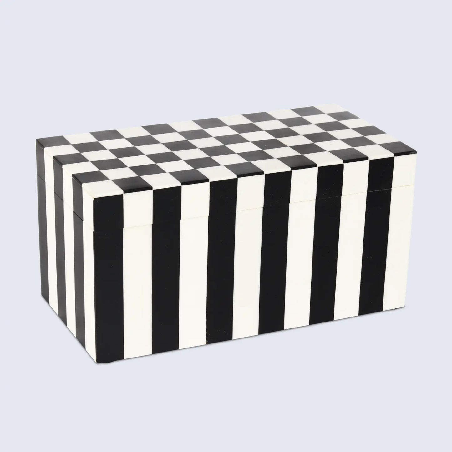 DECORATIVE STORAGE BOX PUZZLE CHECK RESIN INLAY IN 7 SIZES