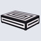 DECORATIVE STORAGE BOX MEDLEY CONCENTRICS RESIN INLAY IN 8 SIZES, BLACK & WHITE