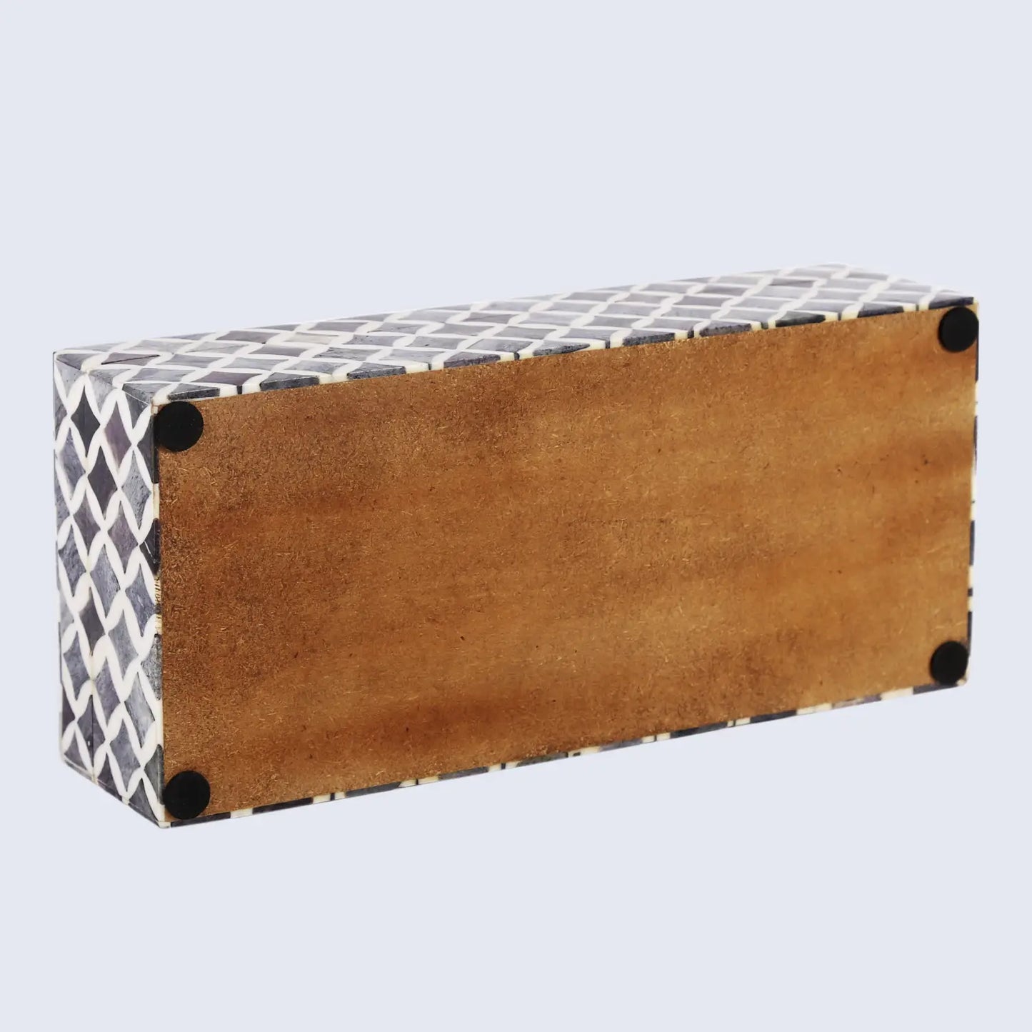 STAR PATTERN BONE & RESIN INLAY DECORATIVE STORAGE BOX – GREY