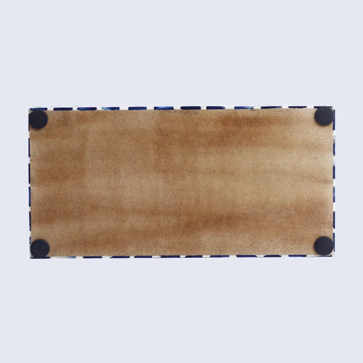 STAR PATTERN BONE & RESIN INLAY DECORATIVE STORAGE BOX – BLUE