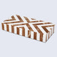 CHEVRON BONE INLAY DECORATIVE STORAGE BOX IN 6 SIZES, BROWN & WHITE