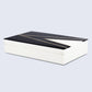DECORATIVE STORAGE BOX KEPT DAPPER GENT RESIN INLAY & BRASS IN 7 SIZES, BLACK & WHITE