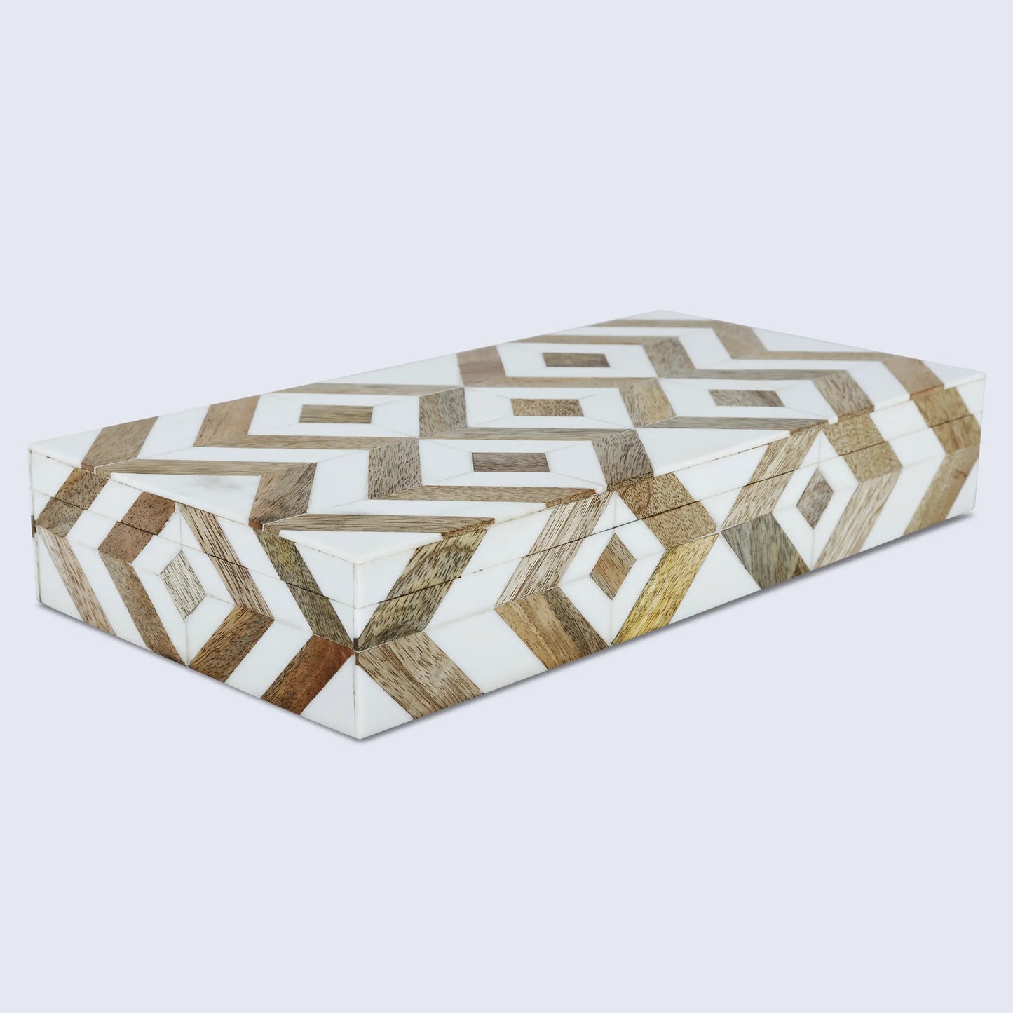 MARQUET ARRAY RESIN & WOOD INLAY DECORATIVE STORAGE BOX