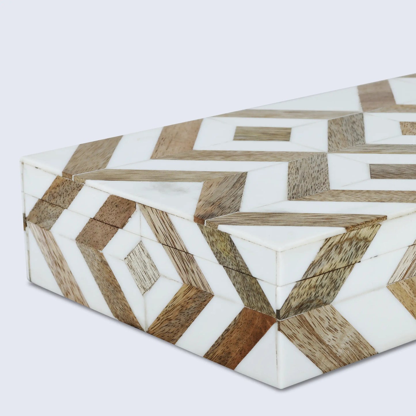 MARQUET ARRAY RESIN & WOOD INLAY DECORATIVE STORAGE BOX