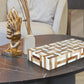 MARQUET CHASE WOOD & RESIN INLAY DECORATIVE STORAGE BOX
