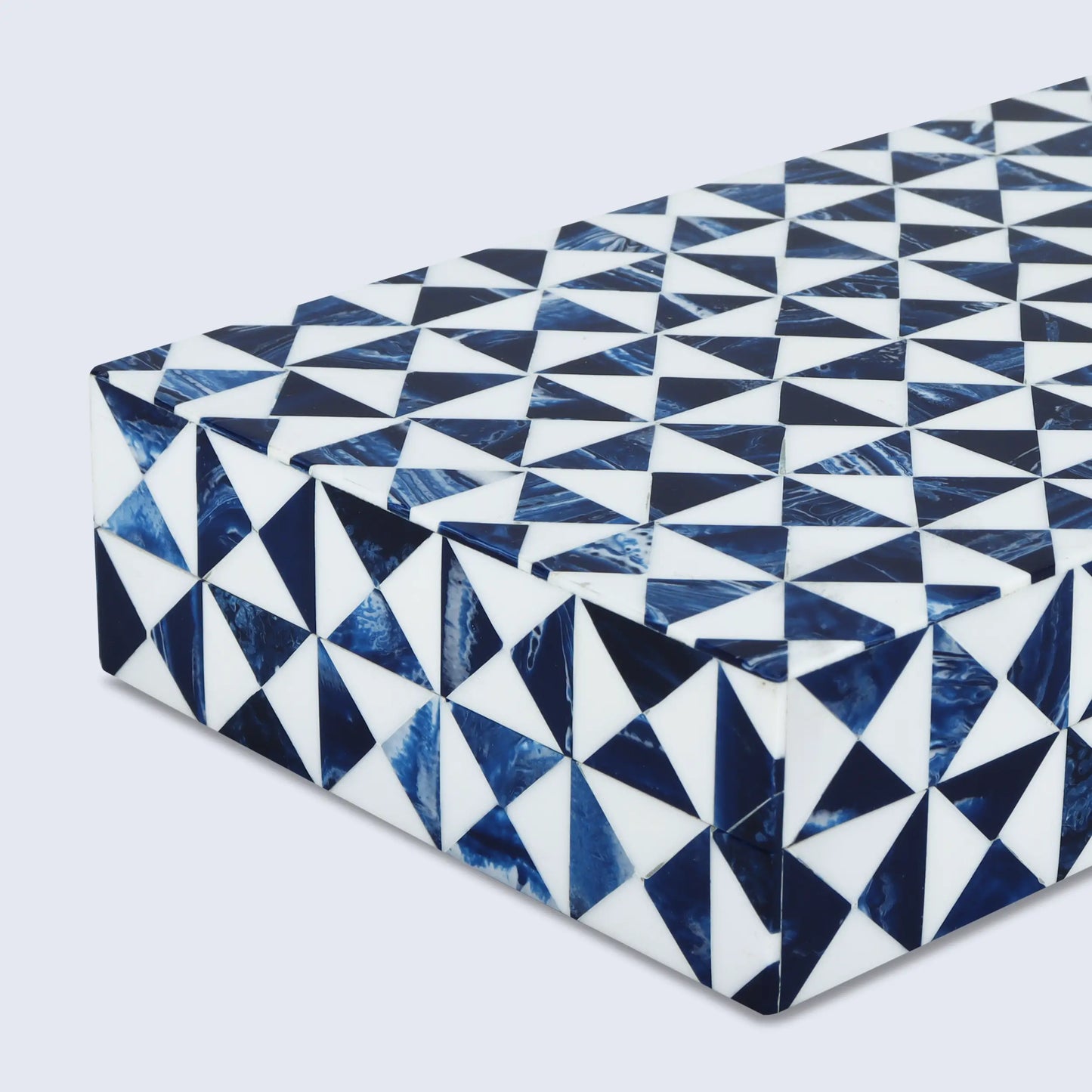 MARQUET INDIGO RESIN INLAY DECORATIVE STORAGE BOX