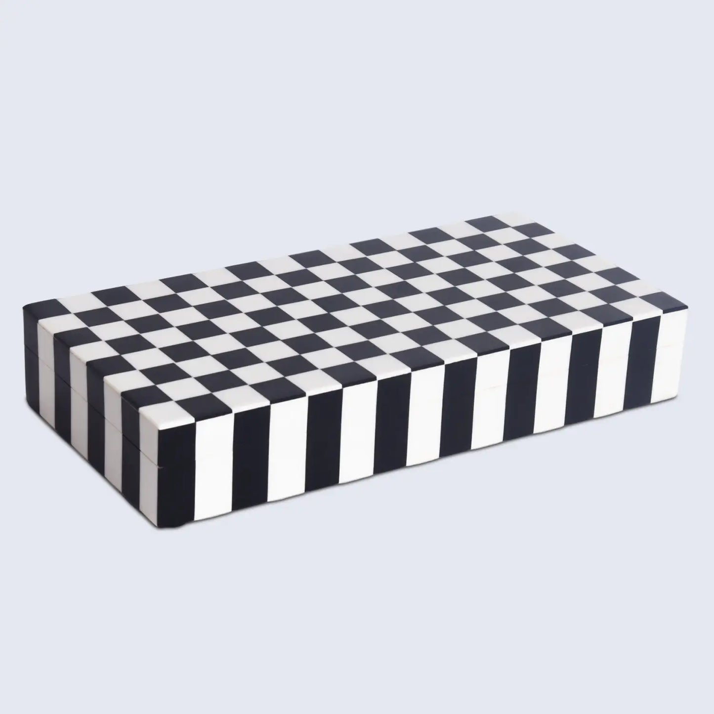 DECORATIVE STORAGE BOX PUZZLE CHECK RESIN INLAY IN 7 SIZES