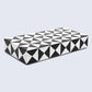 DECORATIVE STORAGE BOX TRIANGLE RESIN INLAY IN 7 SIZES, BLACK & WHITE