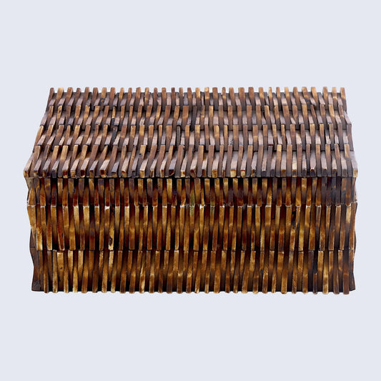 DECORATIVE STORAGE BOX MEKONG LOTUS BONE INLAY & BRASS IN 2 SIZES