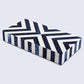 CHEVRON BONE INLAY DECORATIVE STORAGE BOX IN 6 SIZES, BLUE & WHITE