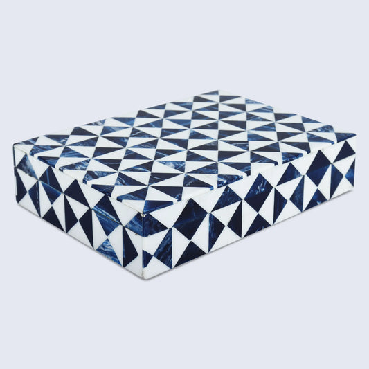MARQUET INDIGO RESIN INLAY DECORATIVE STORAGE BOX