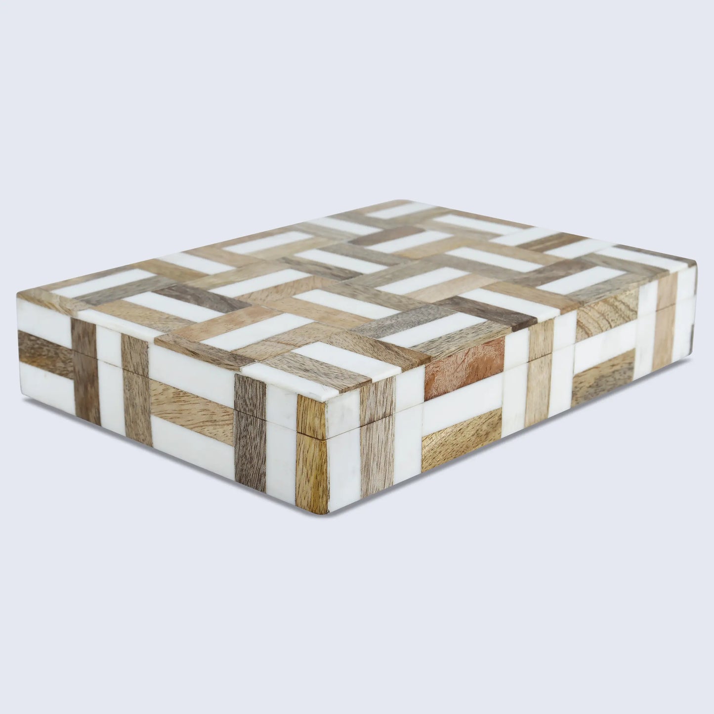 MARQUET CHASE WOOD & RESIN INLAY DECORATIVE STORAGE BOX