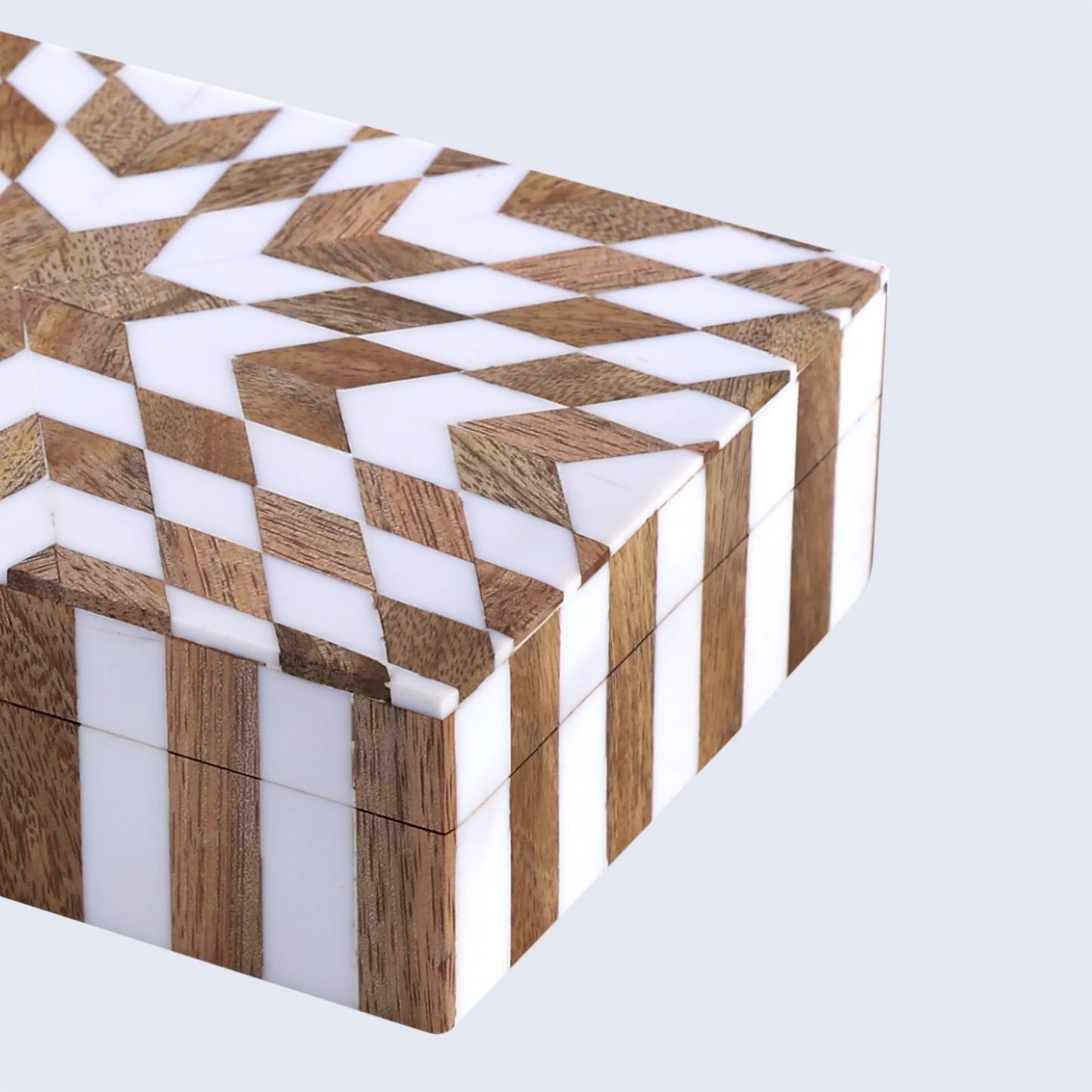 DECORATIVE STORAGE BOX ESTRELLA TRANCE RESIN INLAY IN 8 X 5 X 2 INCH