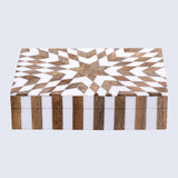DECORATIVE STORAGE BOX ESTRELLA TRANCE RESIN INLAY IN 8 X 5 X 2 INCH
