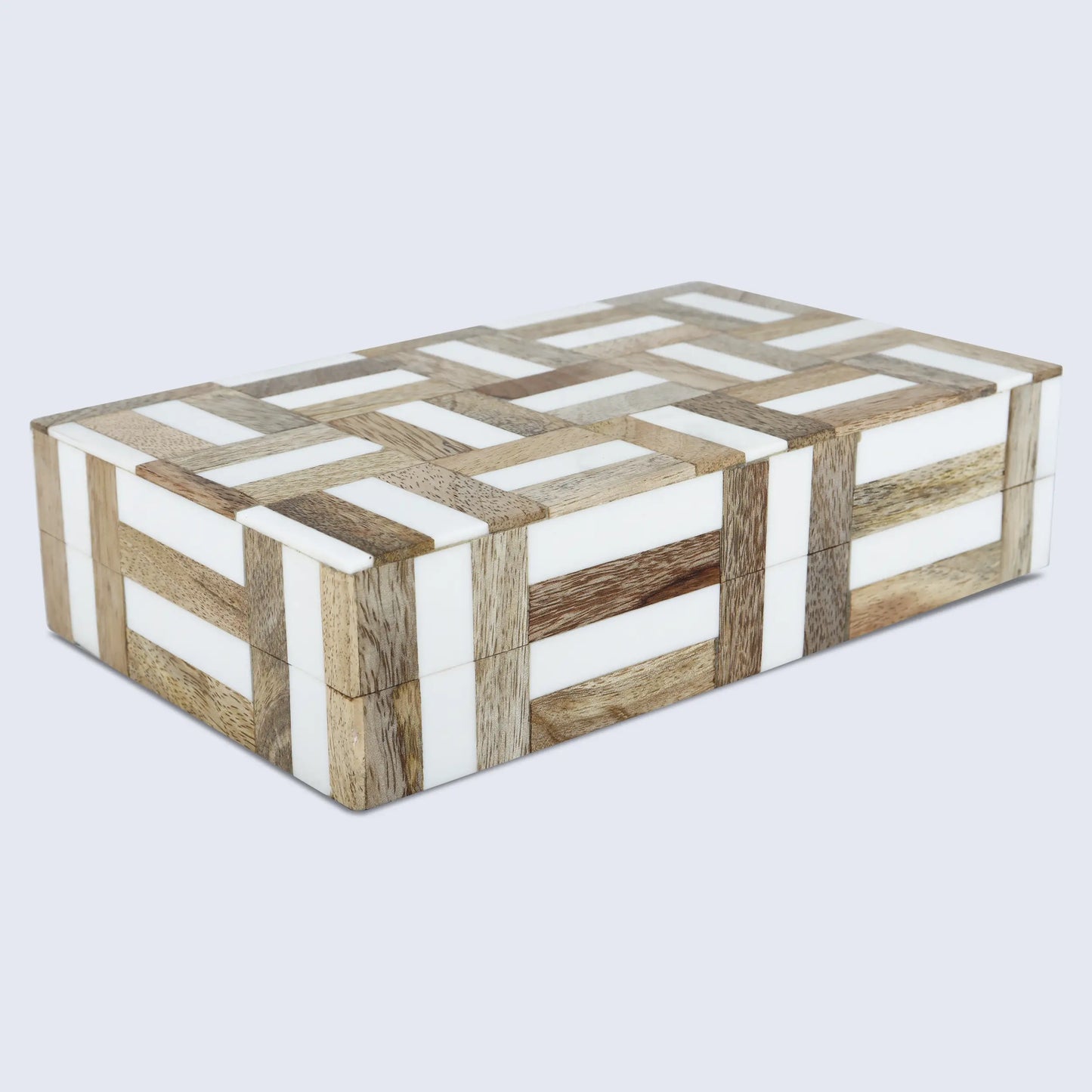MARQUET CHASE WOOD & RESIN INLAY DECORATIVE STORAGE BOX
