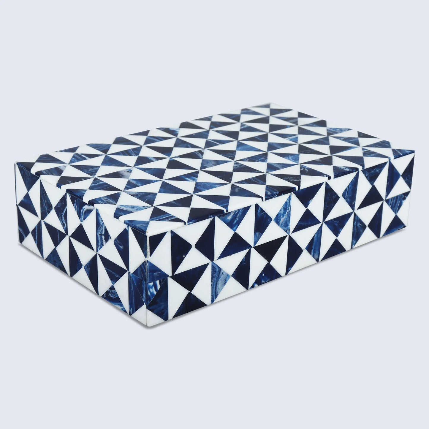 MARQUET INDIGO RESIN INLAY DECORATIVE STORAGE BOX