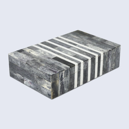 PATISSERIE CAFE BONE & RESIN INLAY DECORATIVE STORAGE BOX - 7 SIZES
